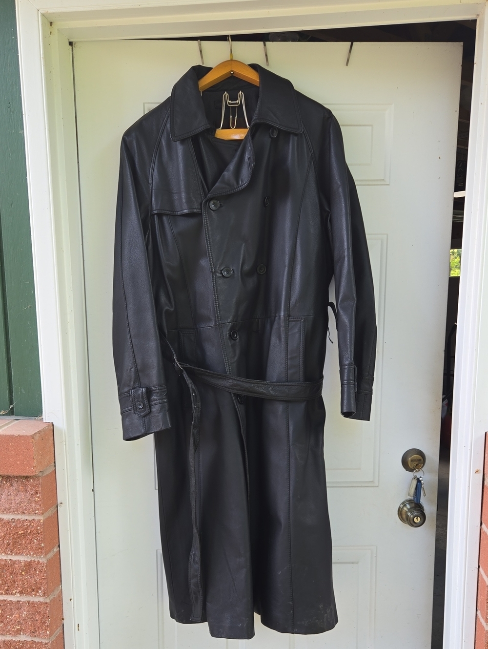 Vintage Danier Full-Length Leather Trench Coat - Size Large